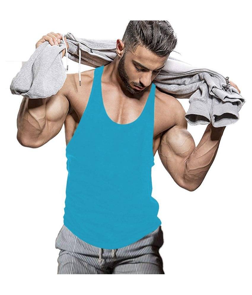 THE BLAZZE Turquoise Sleeveless Vests Single     			THE BLAZZE Turquoise Sleeveless Vests Single