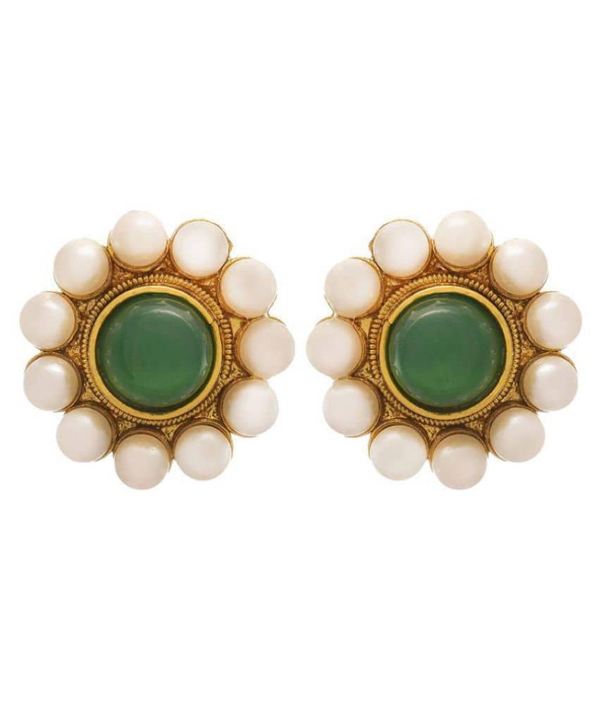 Traditional and Ethnin One Gram Gold Plated Black Designer Earring for Women - Earrings | Buy online on ZillyBuy