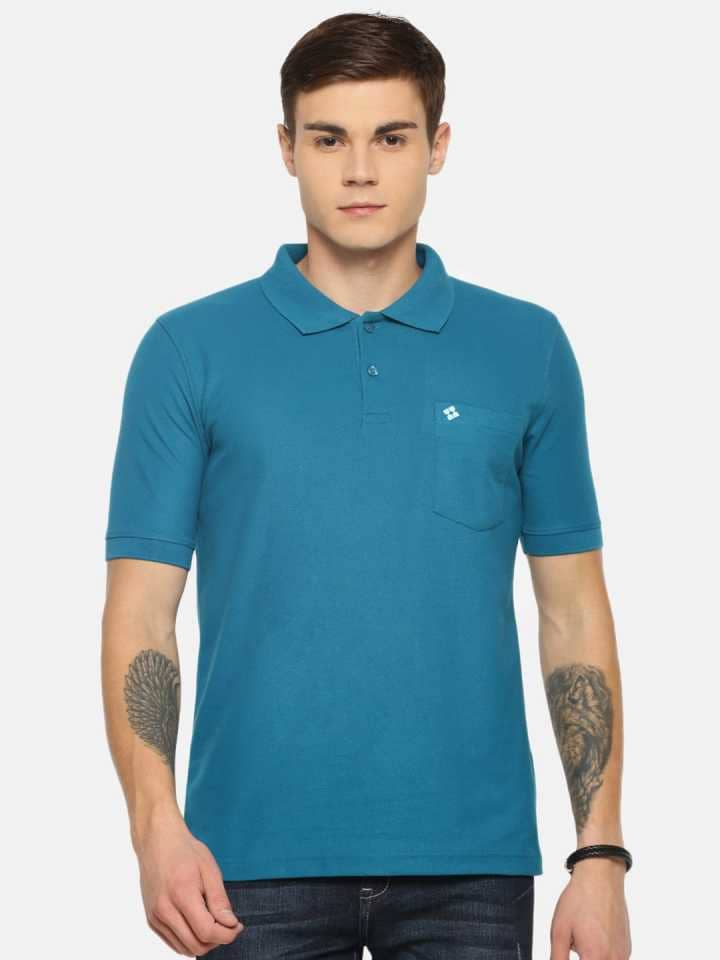 Dollar Cotton Blend Blue Solids T-Shirt