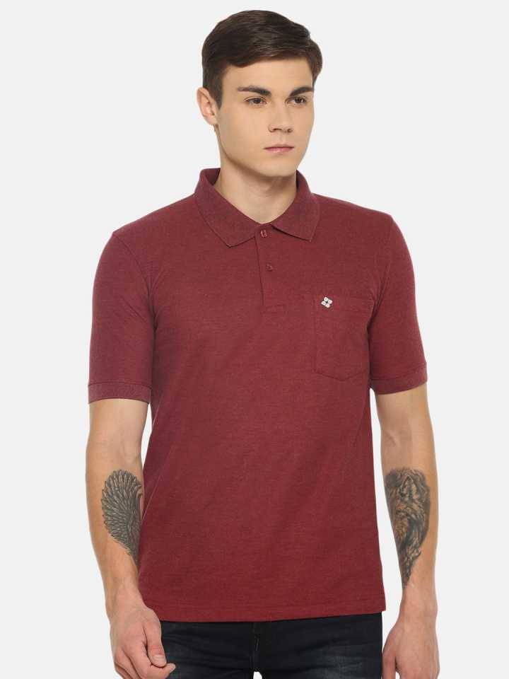 Dollar Cotton Blend Maroon Solids Polo T-Shirt Dollar Cotton Blend Maroon Solids Polo T-Shirt