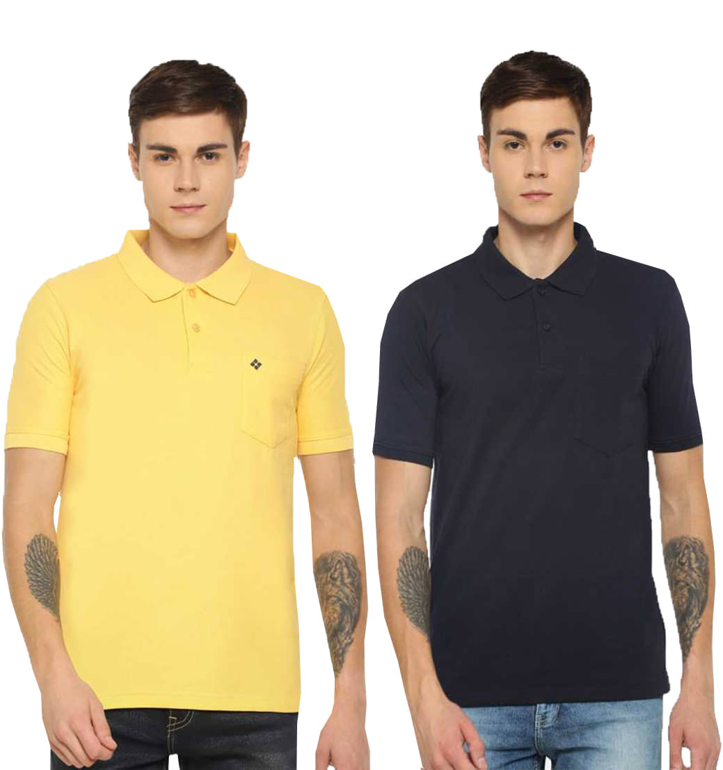     			Dollar Cotton Blend Multicolor Solids T-Shirt