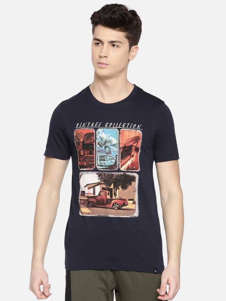 Dollar Cotton Blend Navy Blue Printed T-Shirt Dollar Cotton Blend Navy Blue Printed T-Shirt