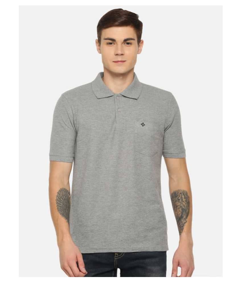 Dollar Cotton Blend Brown Solids Polo T-Shirt