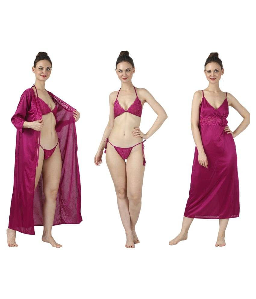     			Reposey Satin Nighty & Night Gowns - Purple
