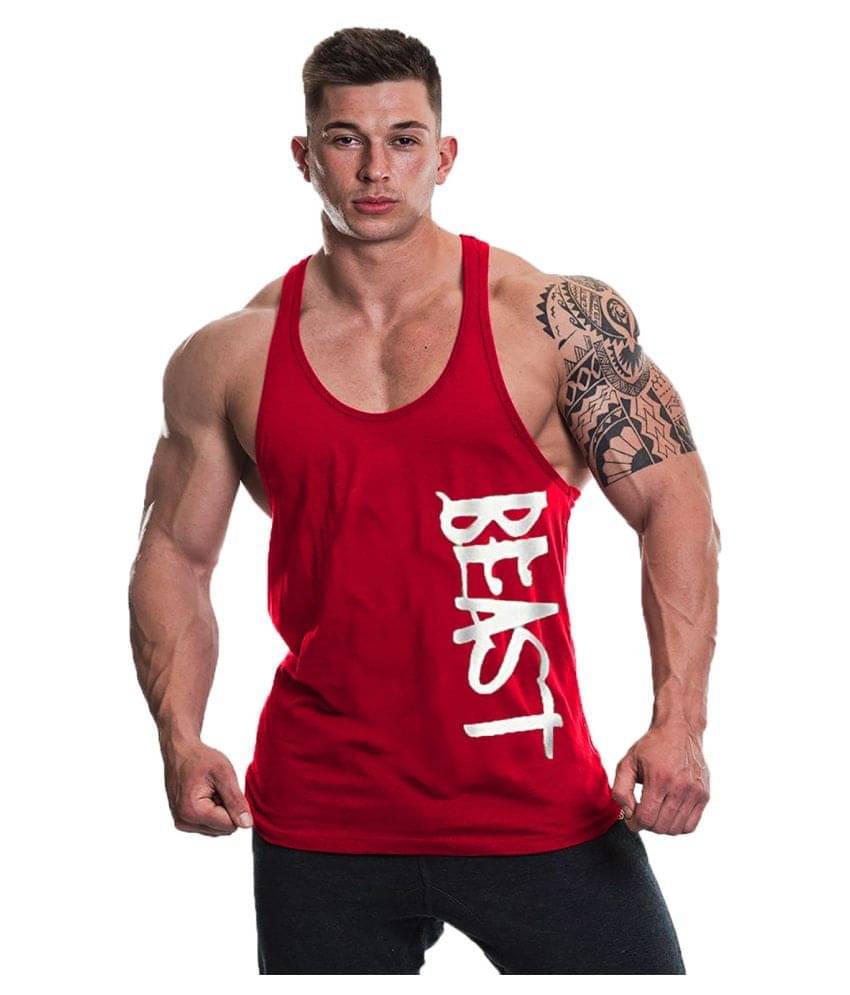 THE BLAZZE Red Sleeveless Vests Single     			THE BLAZZE Red Sleeveless Vests Single