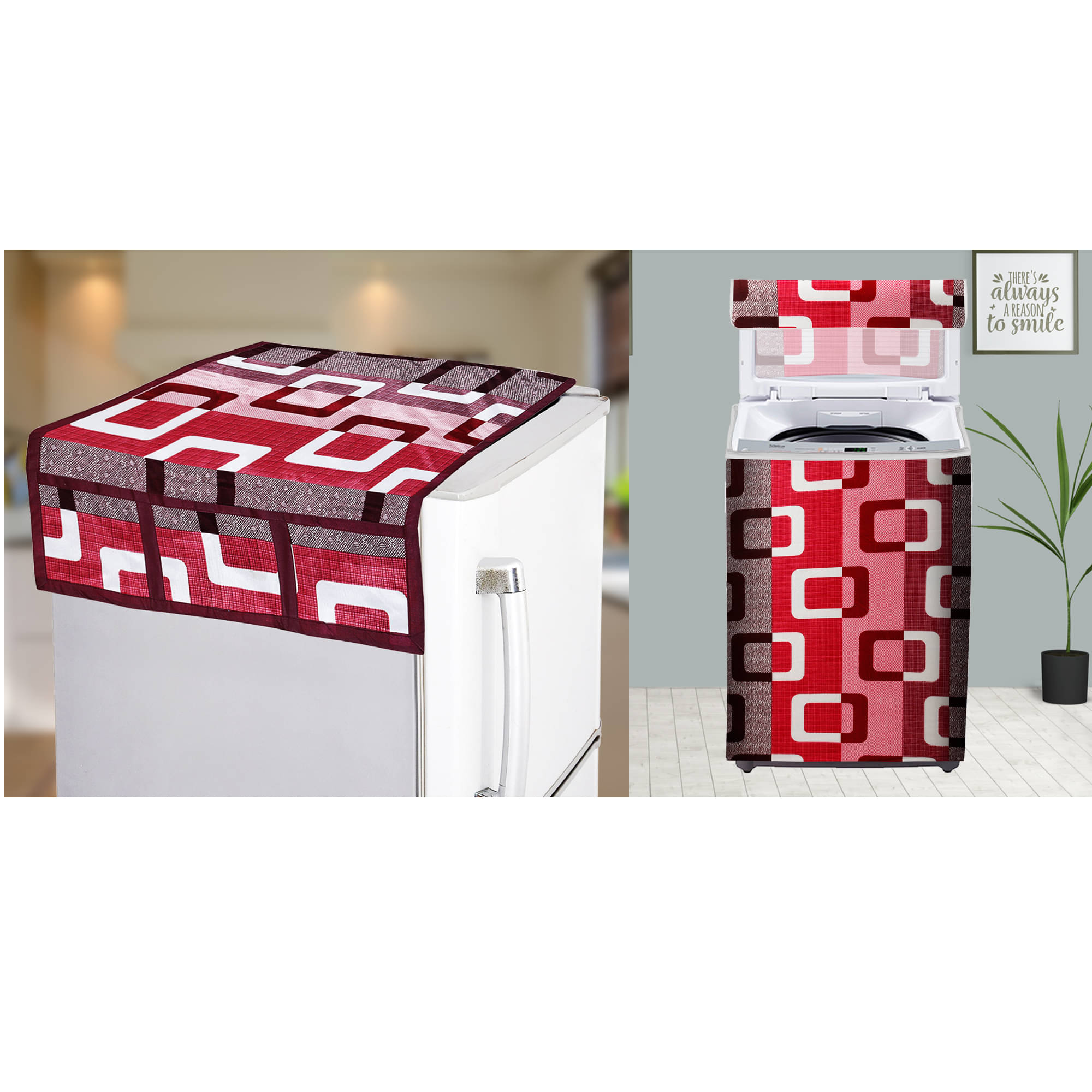     			E-Retailer Set of 2 Polyester Purple Washing Machine Cover for Universal Top Load