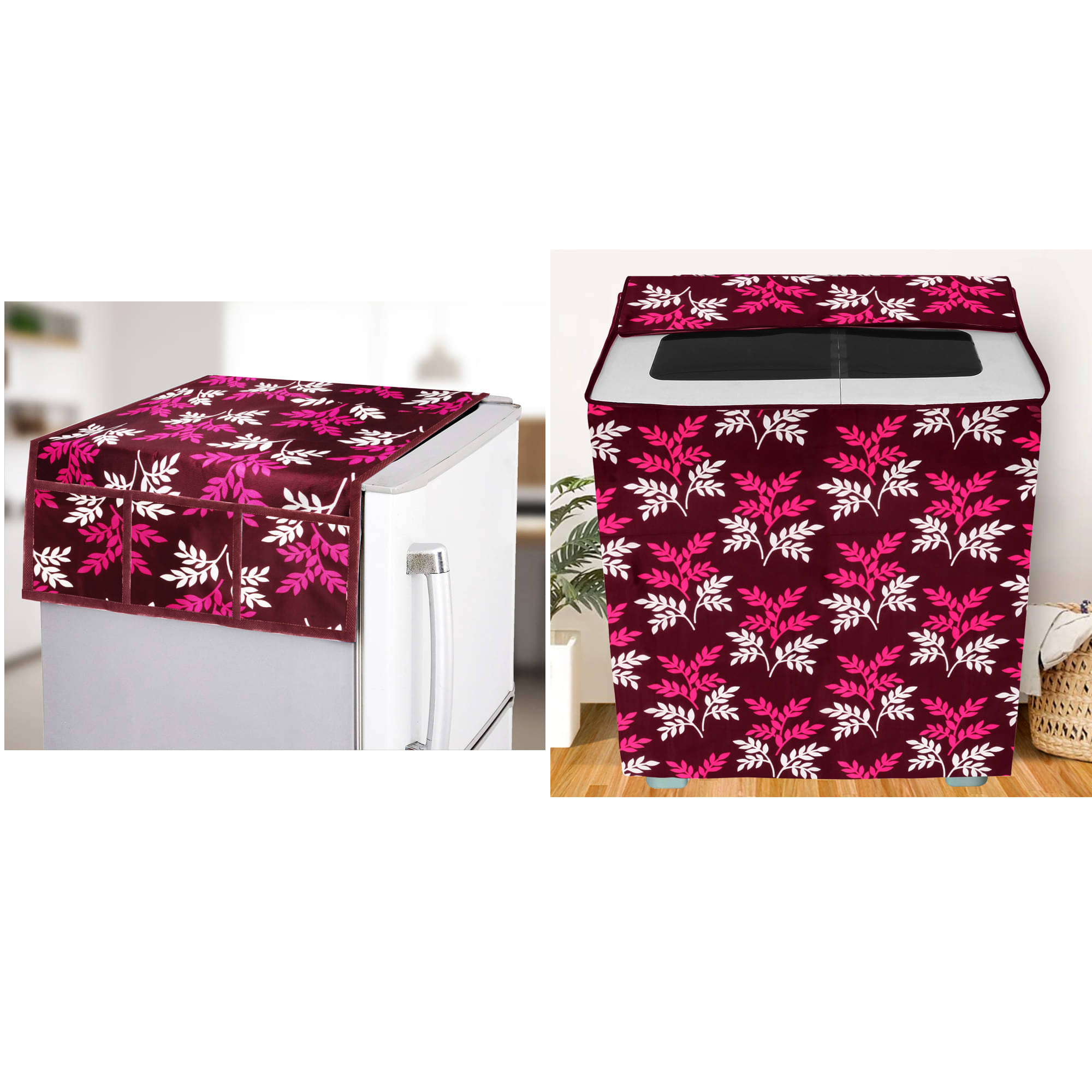 E-Retailer Set of 2 Polyester Purple Washing Machine Cover for Universal Semi-Automatic E-Retailer Set of 2 Polyester Purple Washing Machine Cover for Universal Semi-Automatic