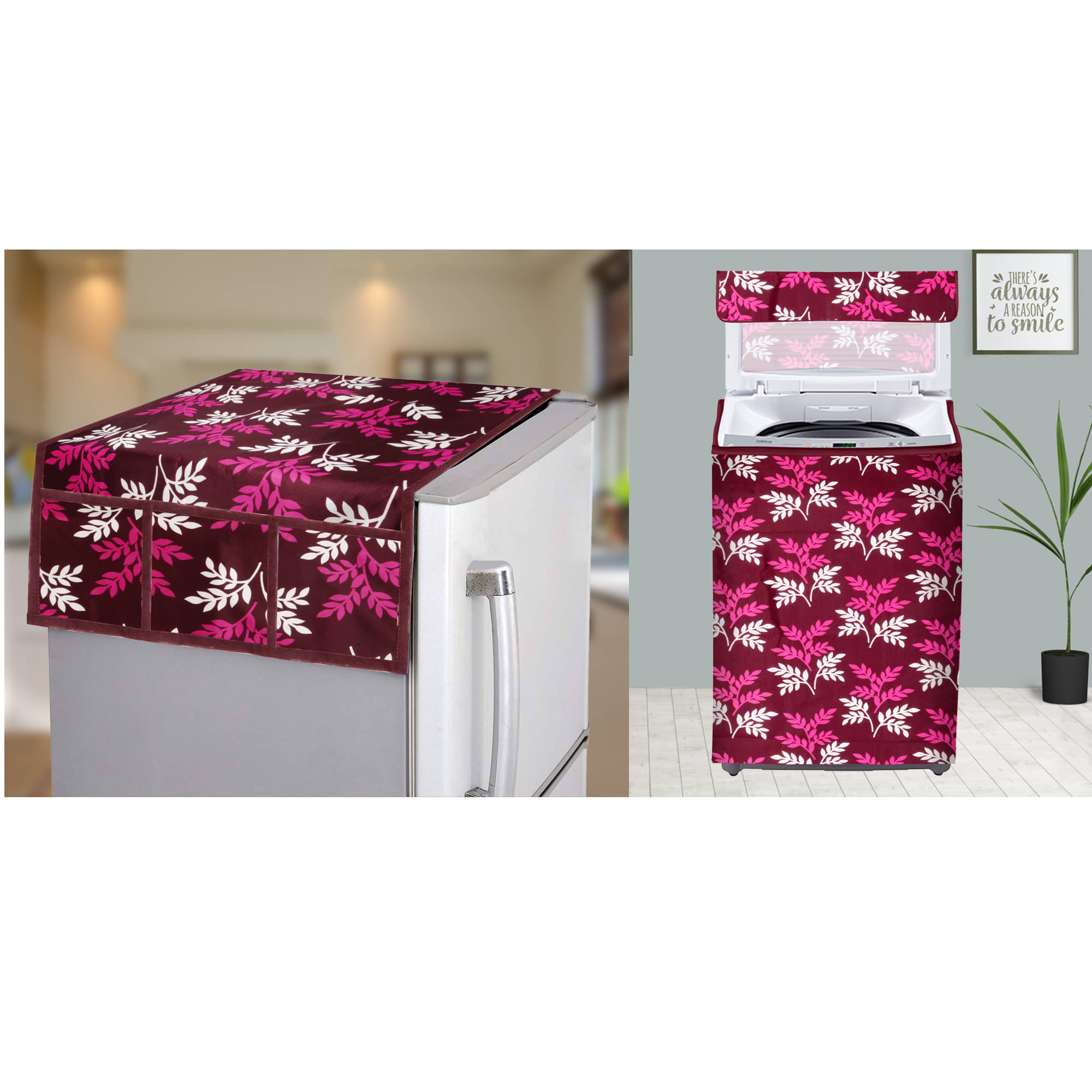     			E-Retailer Set of 2 Polyester Purple Washing Machine Cover for Universal Top Load