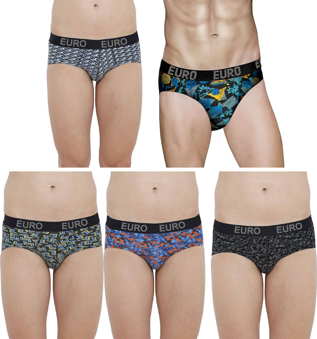 Euro Multi Brief Pack of 5
