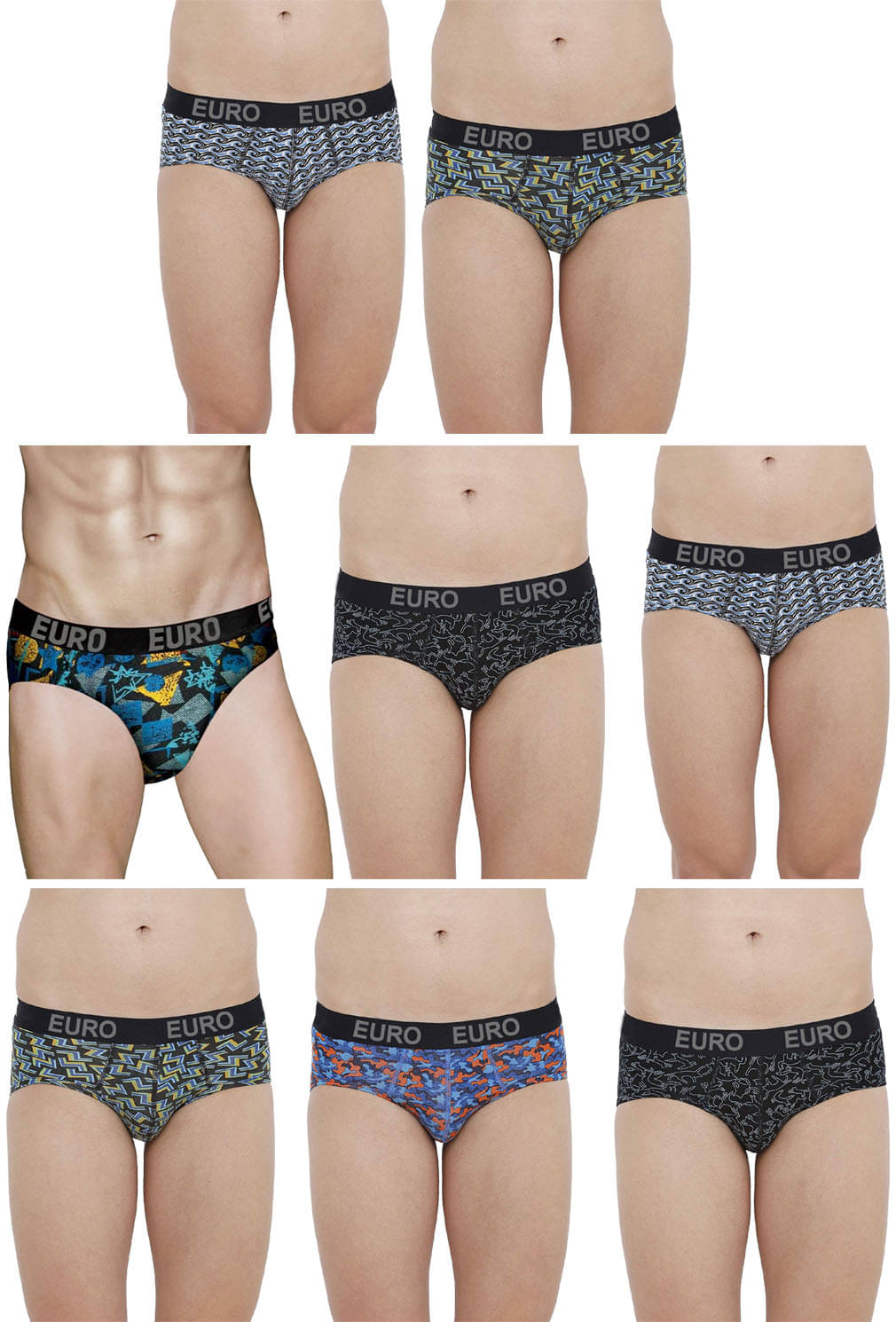     			Euro Multi Brief Pack of 8