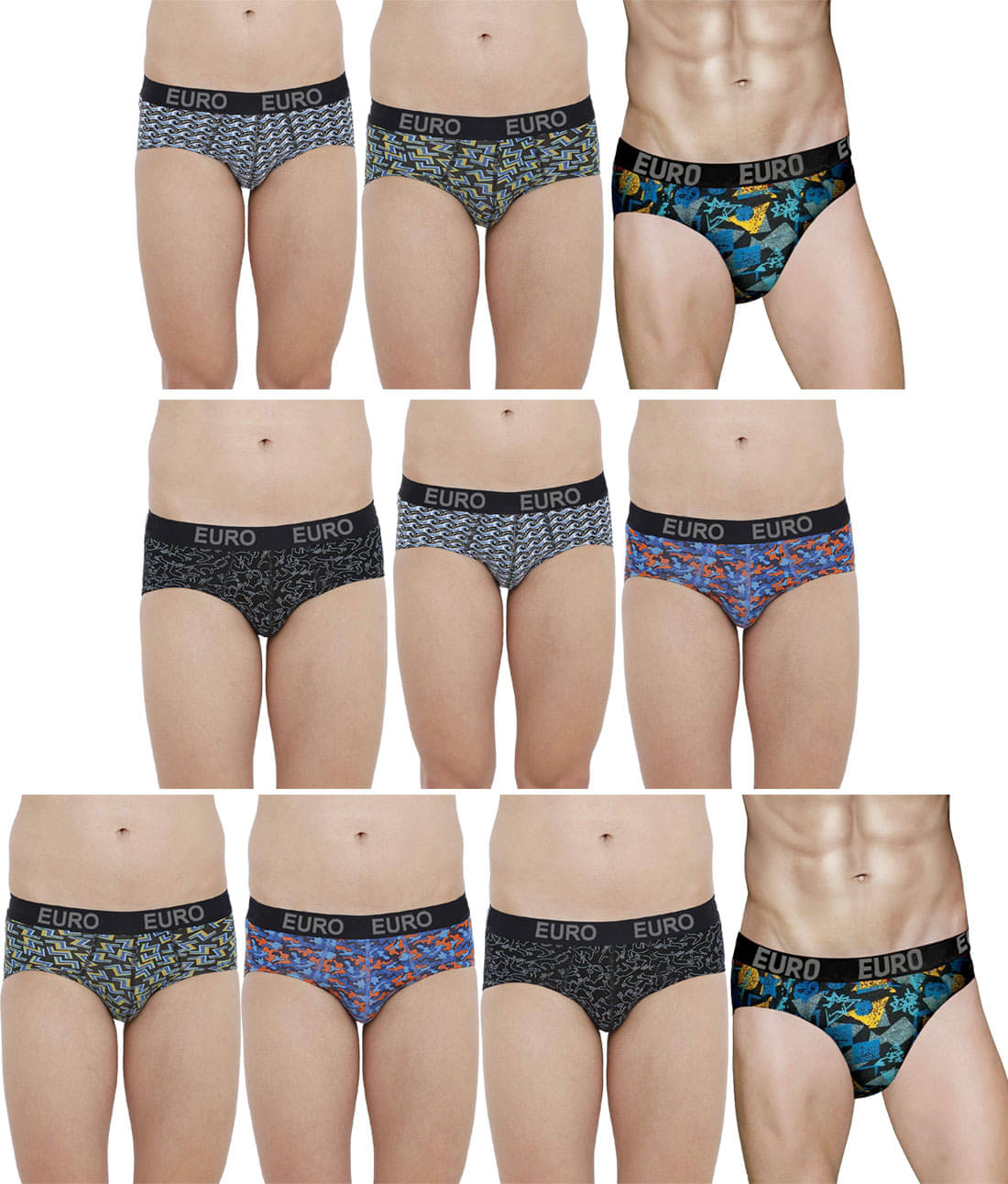 Euro Multi Brief Pack of 10     			Euro Multi Brief Pack of 10