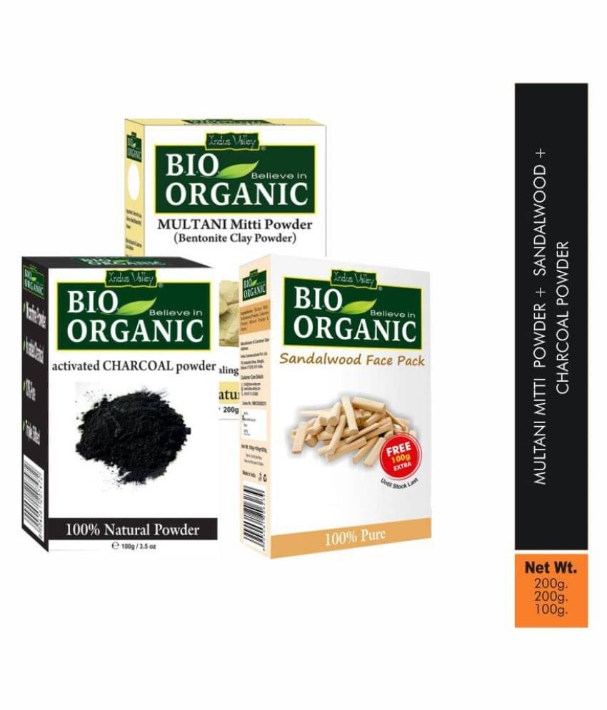 Indus Valley Sandalwood+Multani Mitti+Charcoal Powder Face Mask For All Skin Type 400G (Pack of 3) Indus Valley Sandalwood+Multani Mitti+Charcoal Powder Face Mask For All Skin Type 400G (Pack of 3)