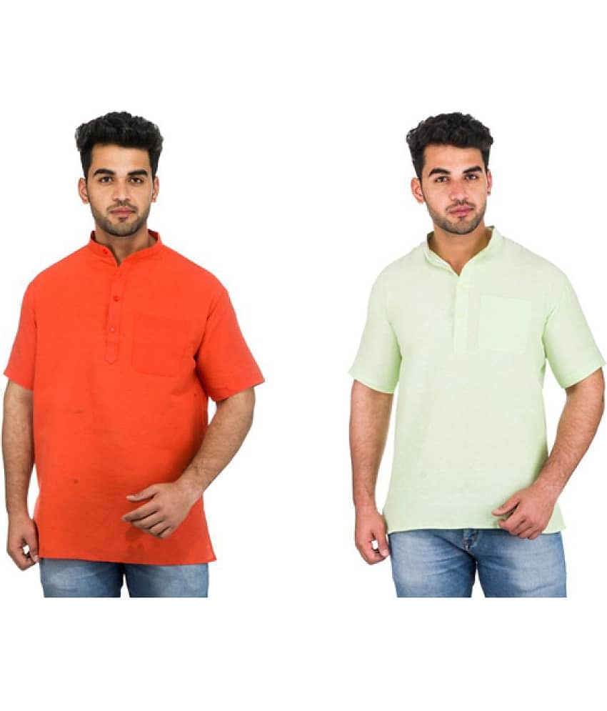 DESHBANDHU DBK Multi 100 Percent Cotton Kurta Pack of 2 - Kurtas & Kurta Sets | Buy online on ZillyBuy