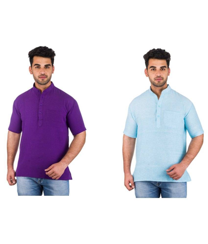     			DESHBANDHU DBK Multi 100 Percent Cotton Kurta Pack of 2