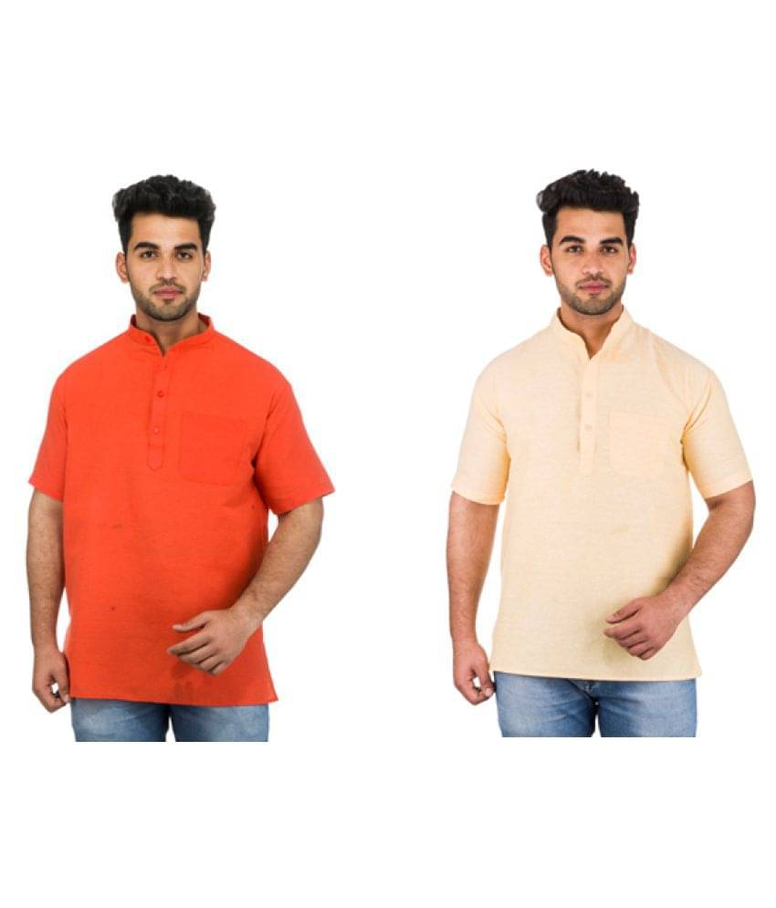     			DESHBANDHU DBK Multi 100 Percent Cotton Kurta Pack of 2