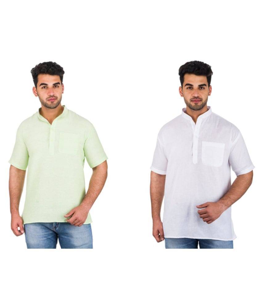 DESHBANDHU DBK Multi 100 Percent Cotton Kurta Pack of 2 DESHBANDHU DBK Multi 100 Percent Cotton Kurta Pack of 2