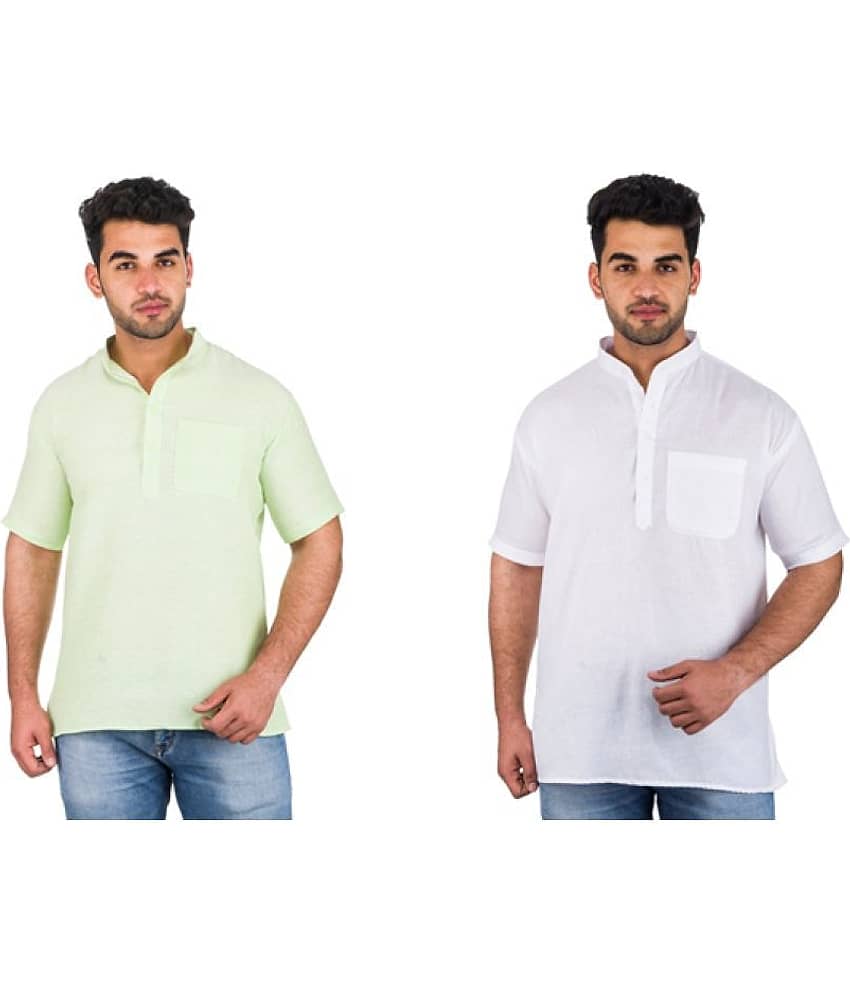 DESHBANDHU DBK Multi 100 Percent Cotton Kurta Pack of 2 - Kurtas & Kurta Sets | Buy online on ZillyBuy