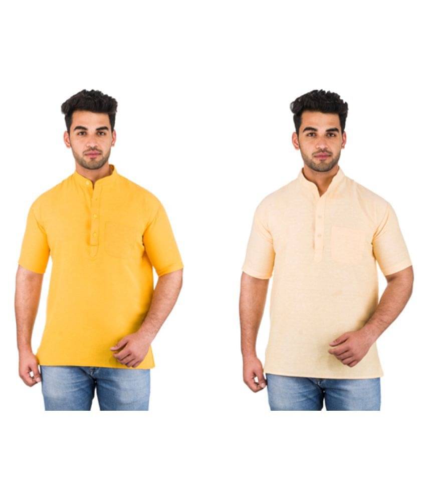     			DESHBANDHU DBK Multi 100 Percent Cotton Kurta Pack of 2