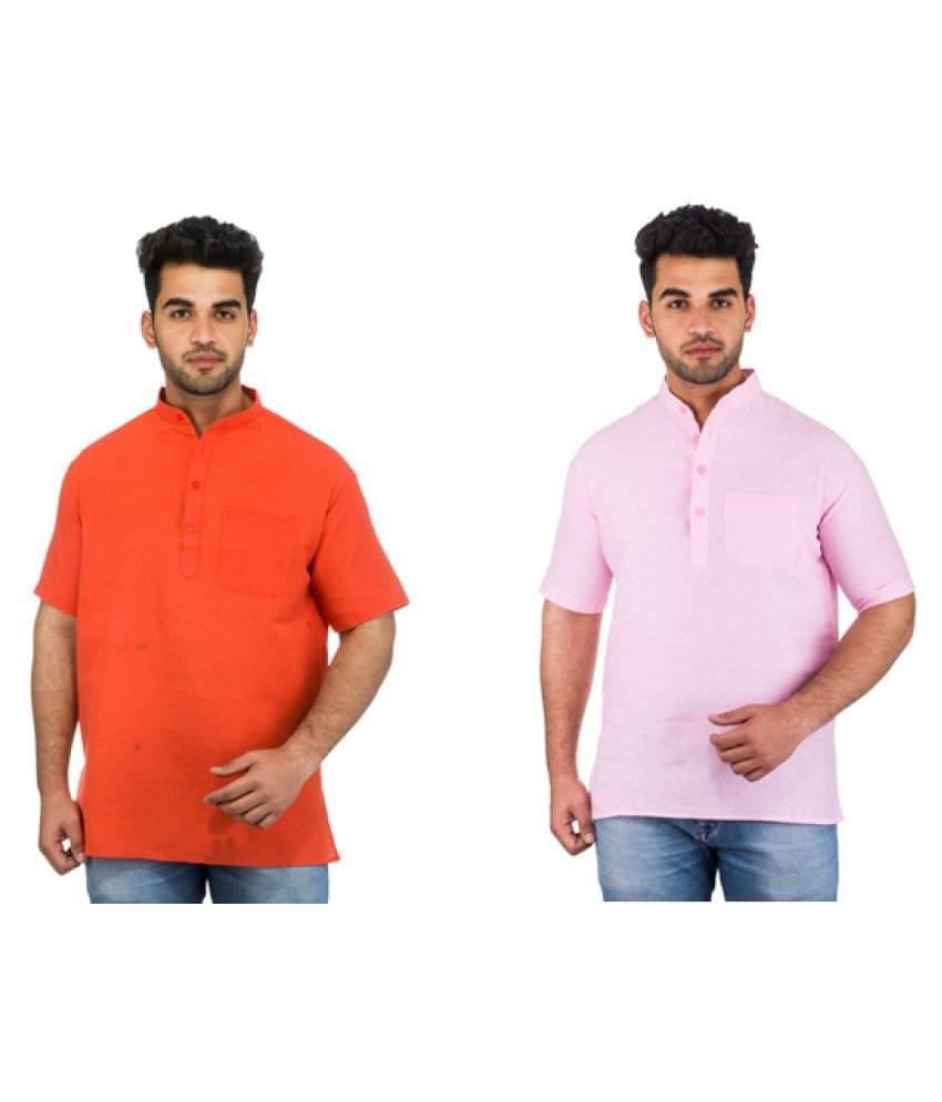 DESHBANDHU DBK Multi 100 Percent Cotton Kurta Pack of 2 DESHBANDHU DBK Multi 100 Percent Cotton Kurta Pack of 2