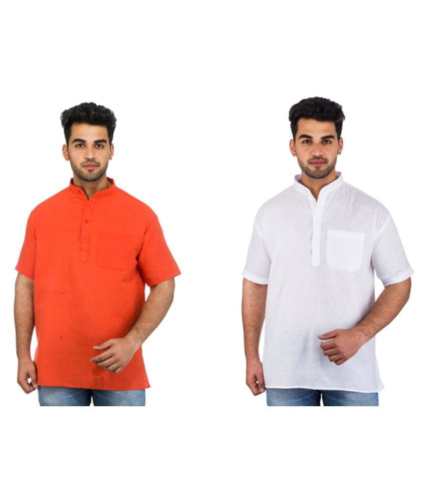 DESHBANDHU DBK Multi 100 Percent Cotton Kurta Pack of 2 DESHBANDHU DBK Multi 100 Percent Cotton Kurta Pack of 2