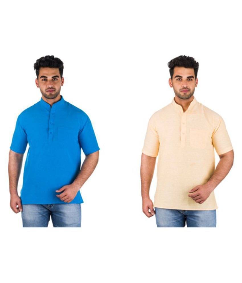     			DESHBANDHU DBK Multi 100 Percent Cotton Kurta Pack of 2