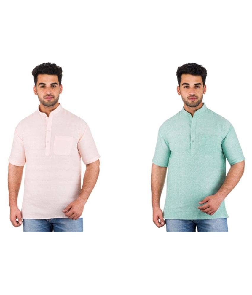 DESHBANDHU DBK Multi 100 Percent Cotton Kurta Pack of 2 DESHBANDHU DBK Multi 100 Percent Cotton Kurta Pack of 2