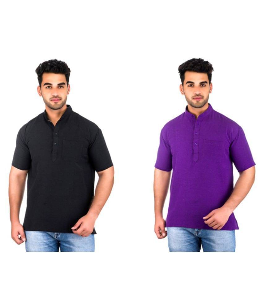 DESHBANDHU DBK Multi 100 Percent Cotton Kurta Pack of 2 DESHBANDHU DBK Multi 100 Percent Cotton Kurta Pack of 2