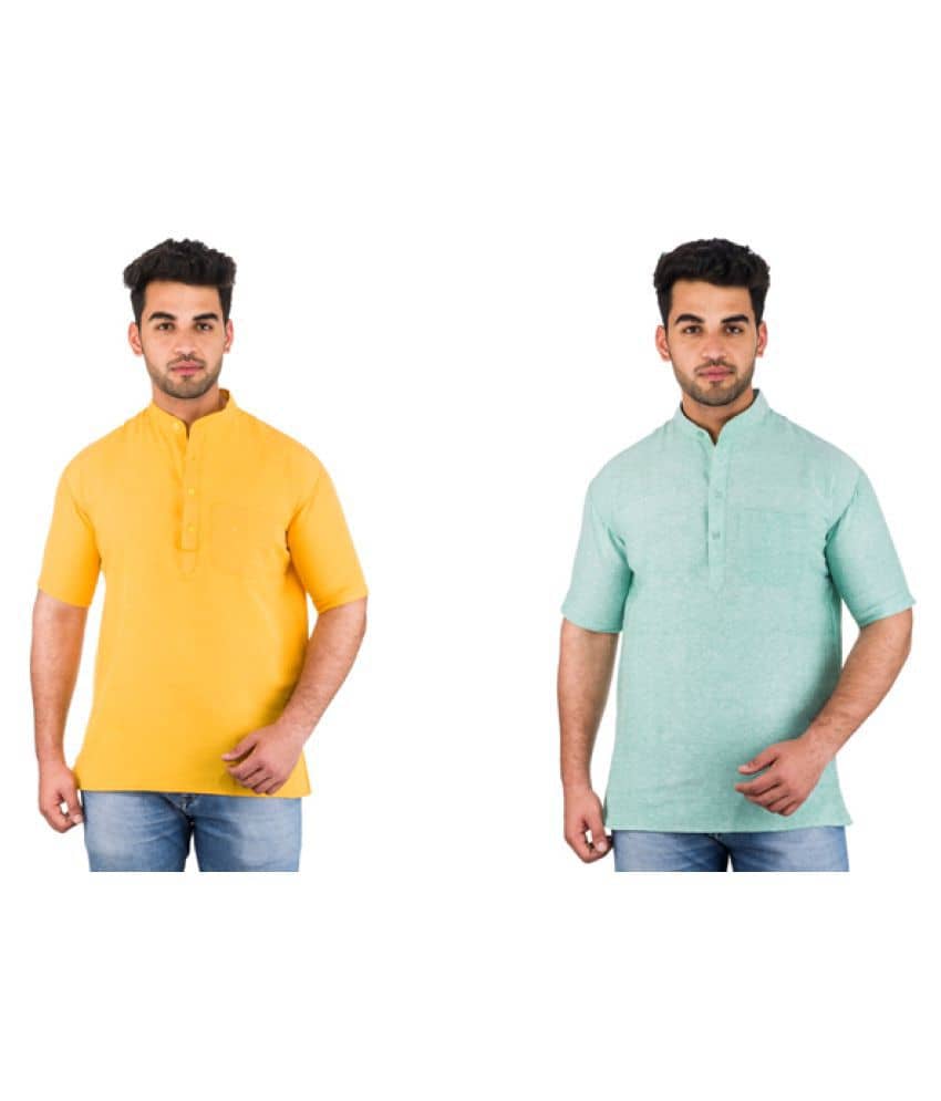 DESHBANDHU DBK Multi 100 Percent Cotton Kurta Pack of 2 - Kurtas & Kurta Sets | Buy online on ZillyBuy