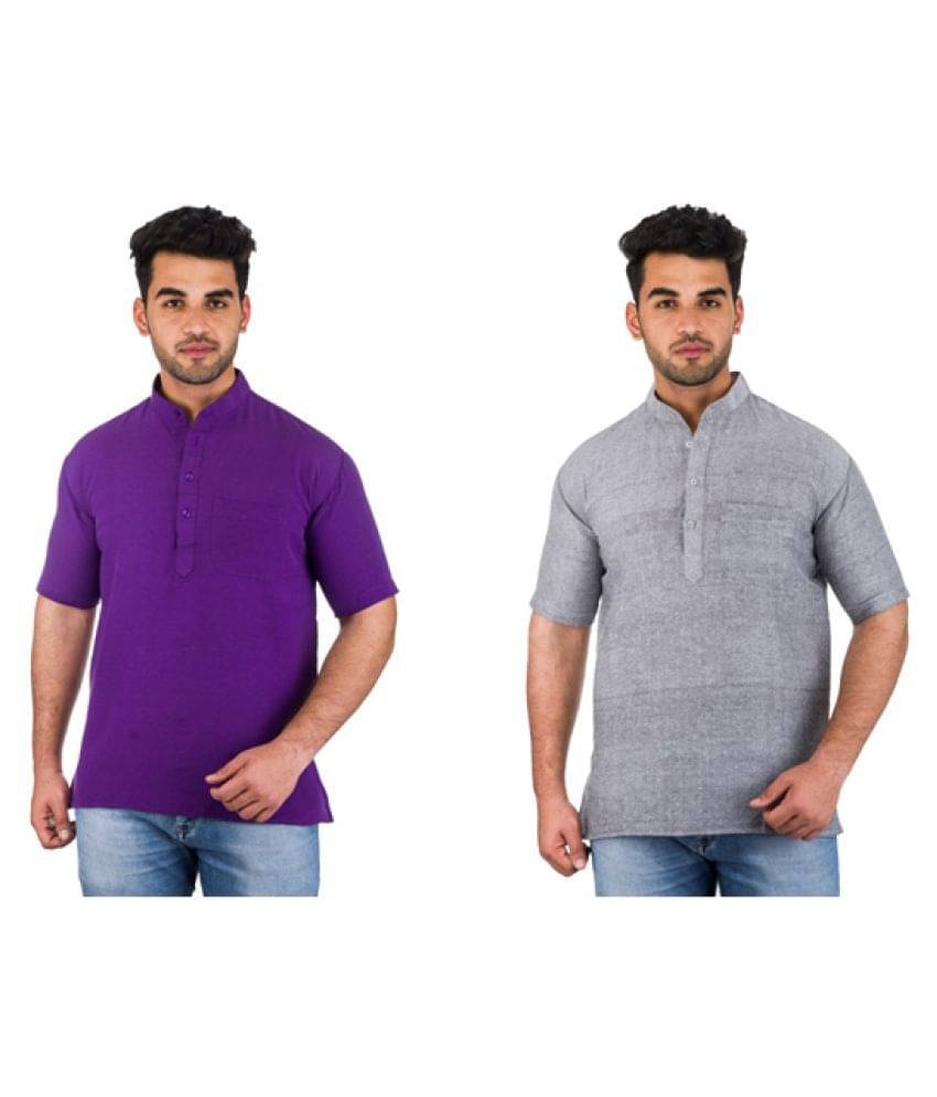     			DESHBANDHU DBK Multi 100 Percent Cotton Kurta Pack of 2