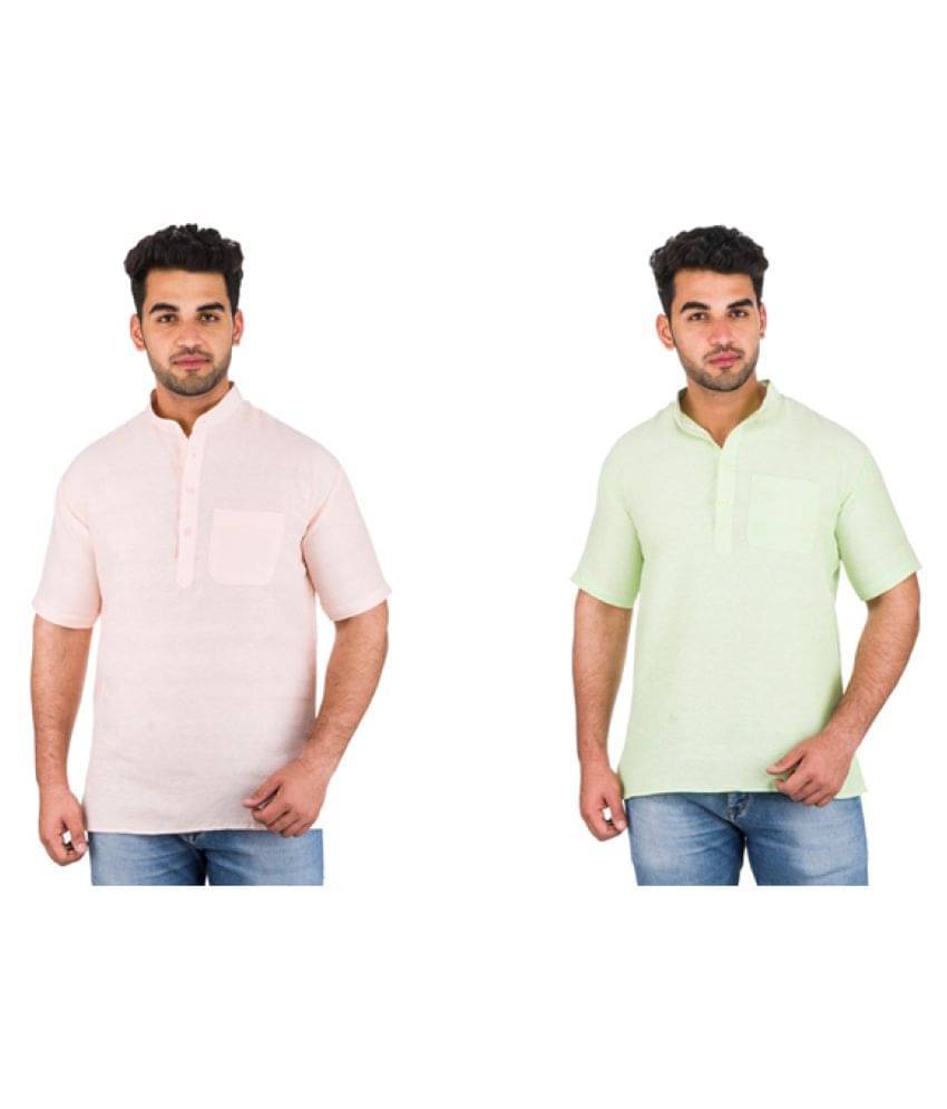 DESHBANDHU DBK Multi 100 Percent Cotton Kurta Pack of 2 DESHBANDHU DBK Multi 100 Percent Cotton Kurta Pack of 2