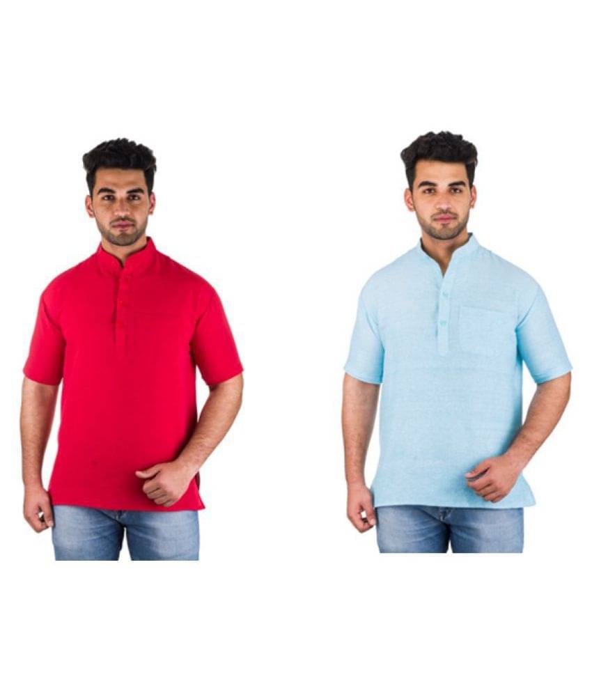 DESHBANDHU DBK Multi 100 Percent Cotton Kurta Pack of 2 DESHBANDHU DBK Multi 100 Percent Cotton Kurta Pack of 2