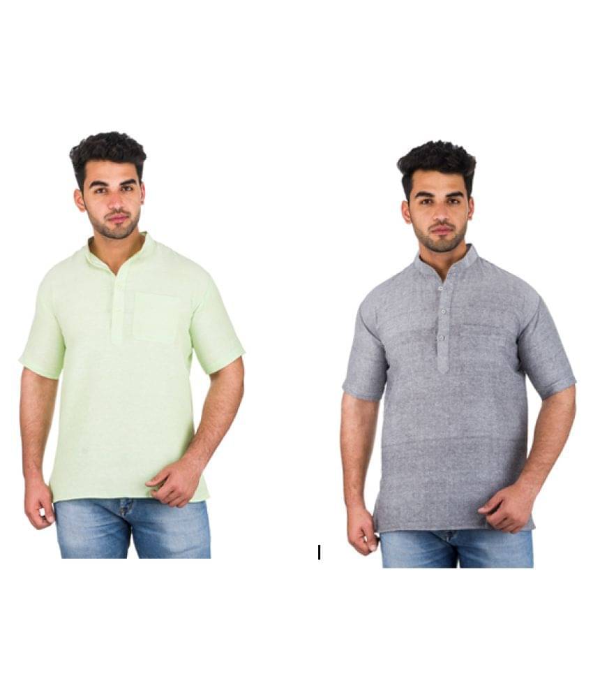 DESHBANDHU DBK Multi 100 Percent Cotton Kurta Pack of 2 DESHBANDHU DBK Multi 100 Percent Cotton Kurta Pack of 2