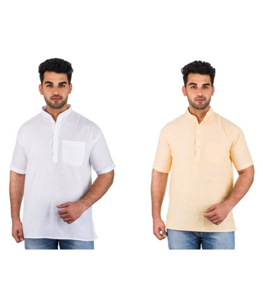 DESHBANDHU DBK Multi 100 Percent Cotton Kurta Pack of 2 - Kurtas & Kurta Sets | Buy online on ZillyBuy