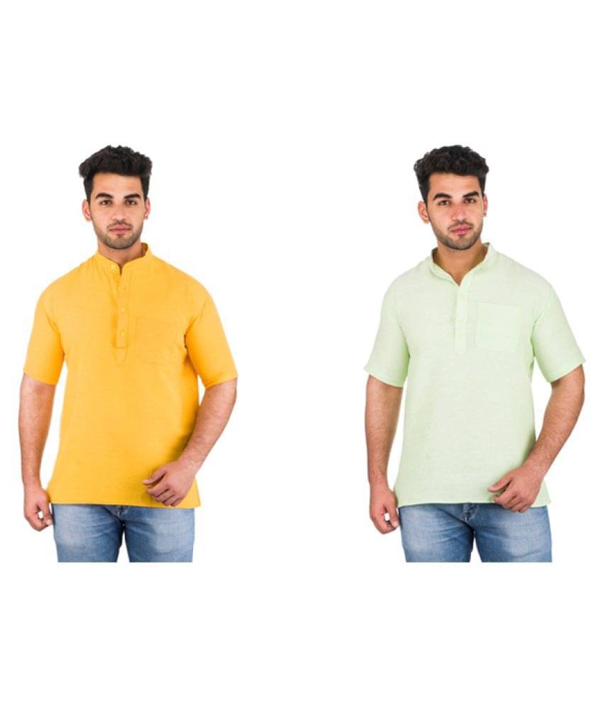     			DESHBANDHU DBK Multi 100 Percent Cotton Kurta Pack of 2