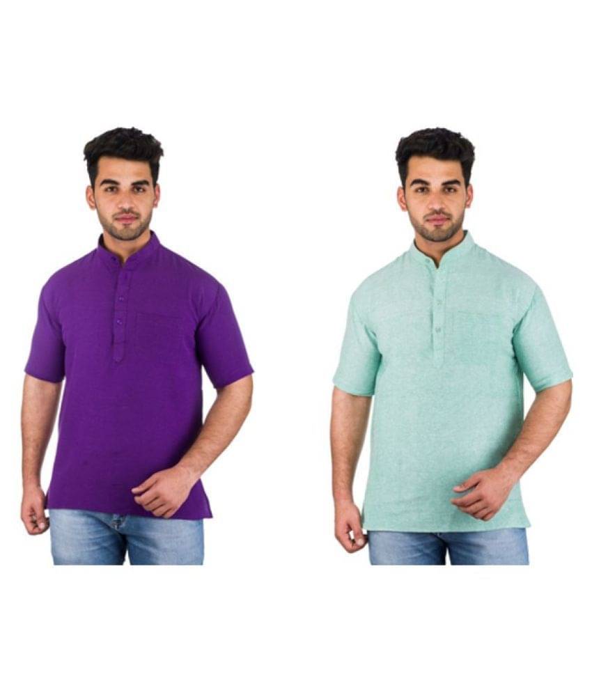 DESHBANDHU DBK Multi 100 Percent Cotton Kurta Pack of 2 DESHBANDHU DBK Multi 100 Percent Cotton Kurta Pack of 2