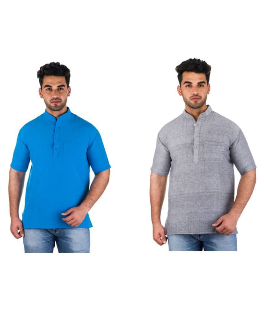 DESHBANDHU DBK Multi 100 Percent Cotton Kurta Pack of 2 - Kurtas & Kurta Sets | Buy online on ZillyBuy