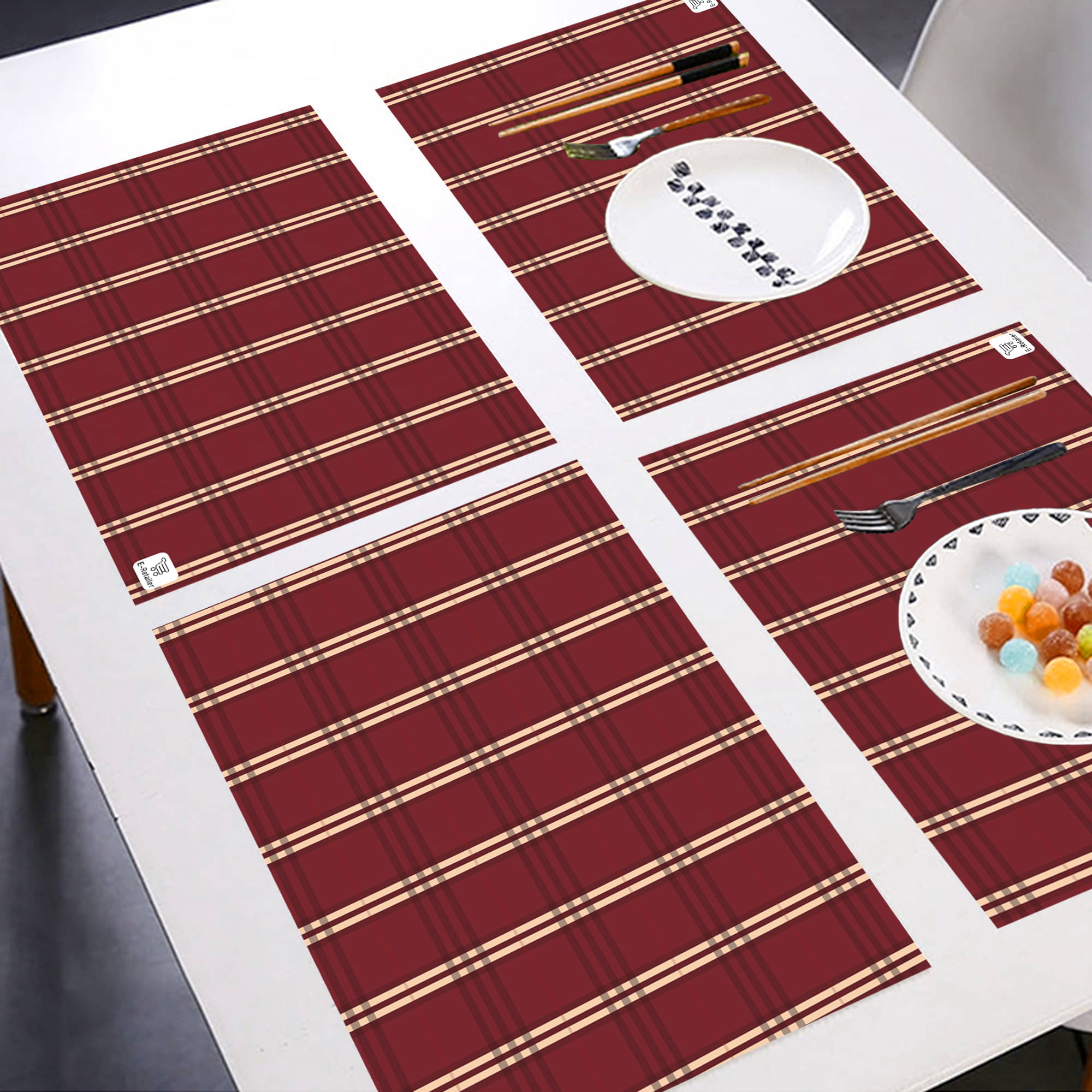     			E-Retailer Set of 6 PVC Table Mats