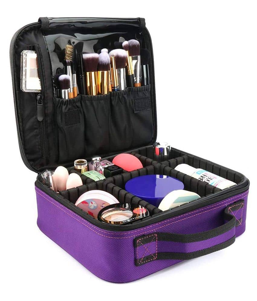 House Of Quirk Purple Makeup Cosmetic Storage Case (25x22x9cm)