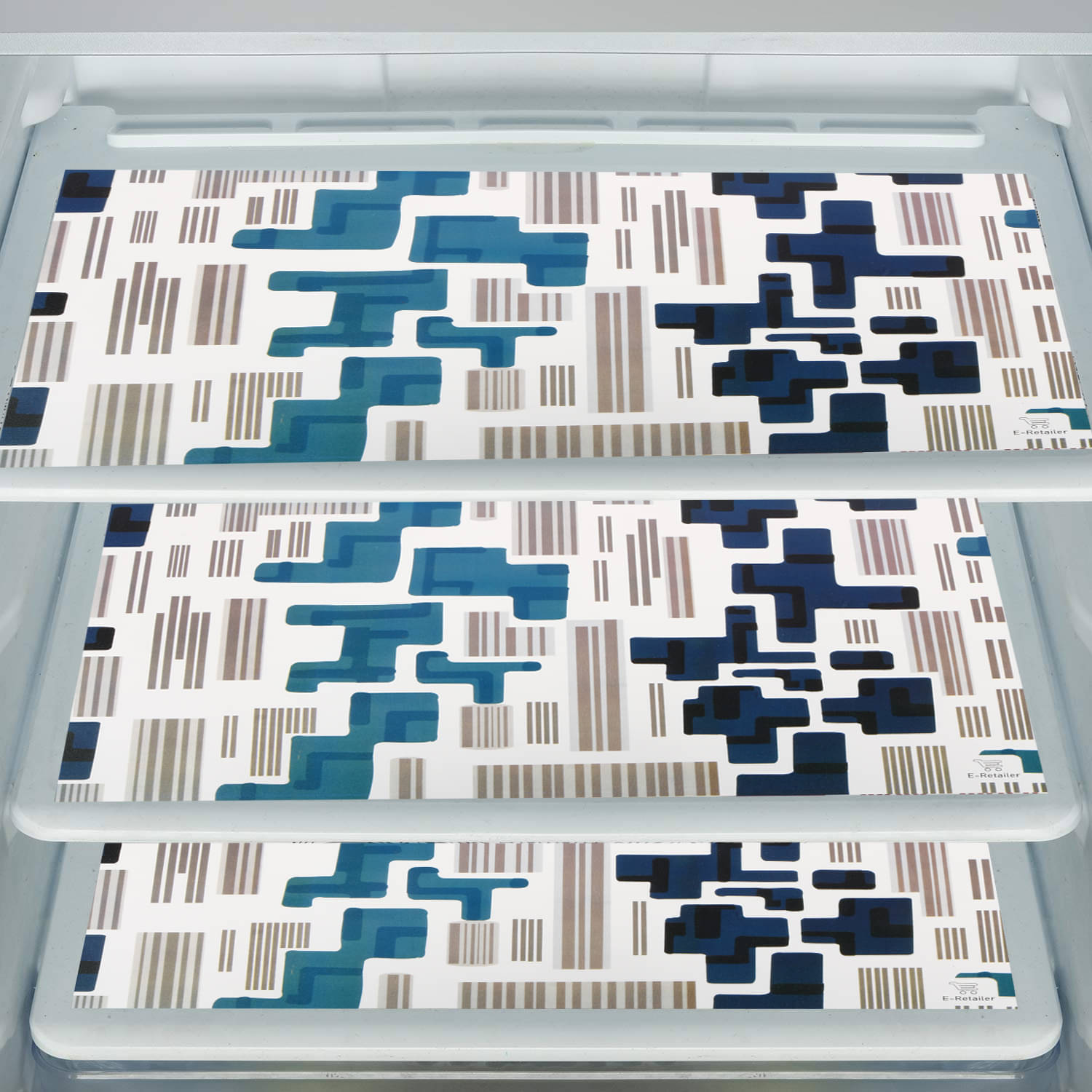     			E-Retailer Set of 3 PVC Blue Fridge Mats