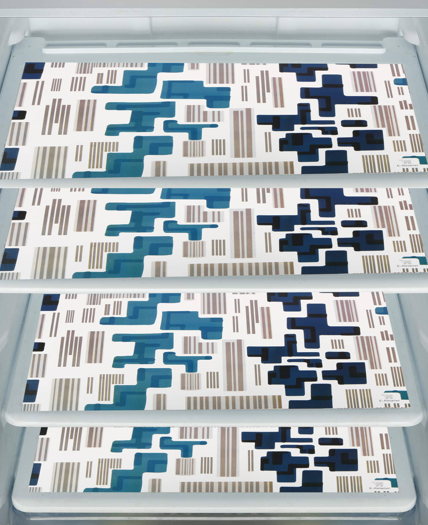 E-Retailer Set of 4 PVC Blue Fridge Mats E-Retailer Set of 4 PVC Blue Fridge Mats