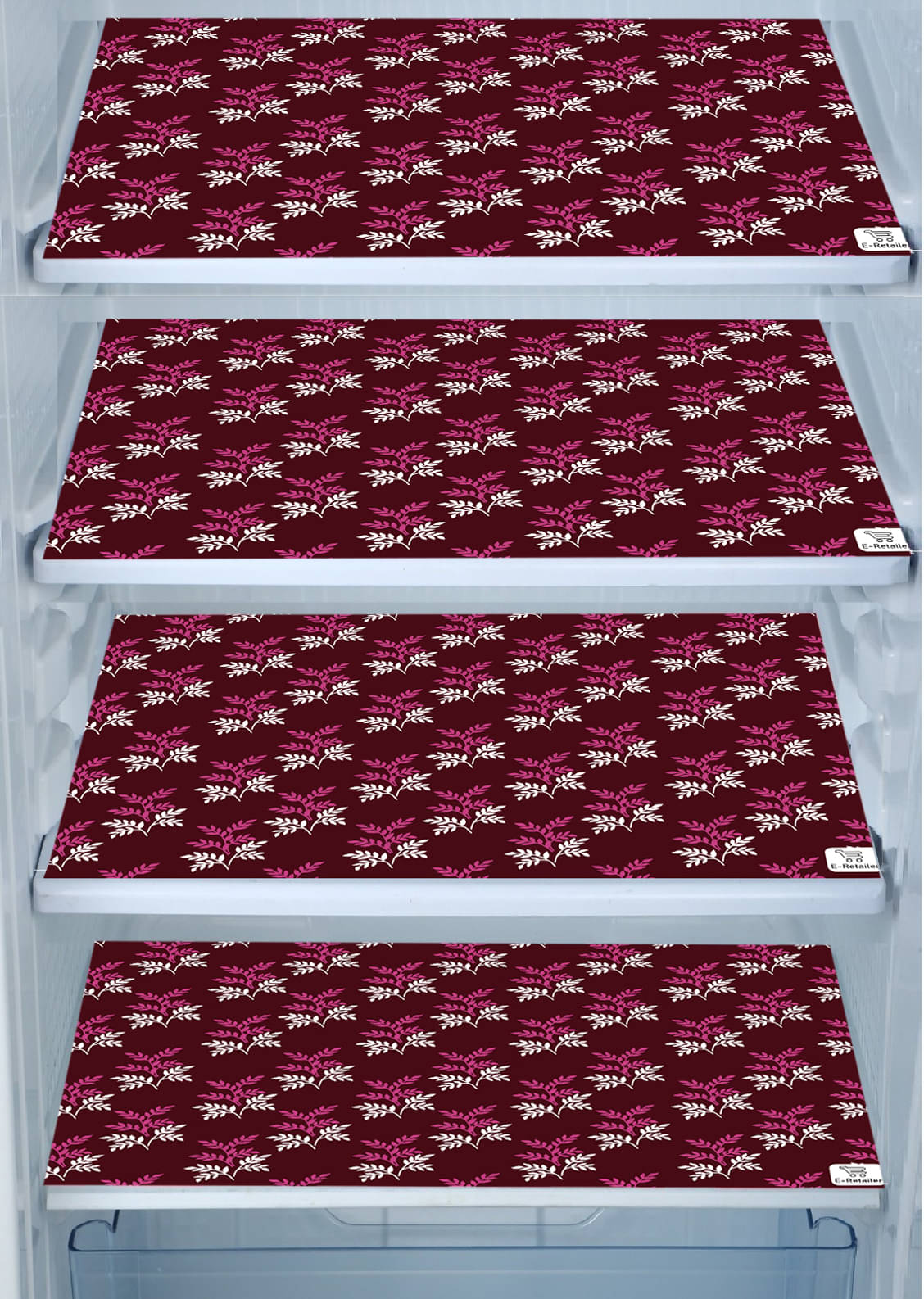 E-Retailer Set of 4 PVC Purple Fridge Mats E-Retailer Set of 4 PVC Purple Fridge Mats
