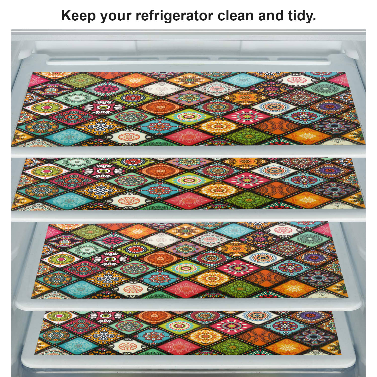     			E-Retailer Set of 4 PVC Multi Fridge Mats