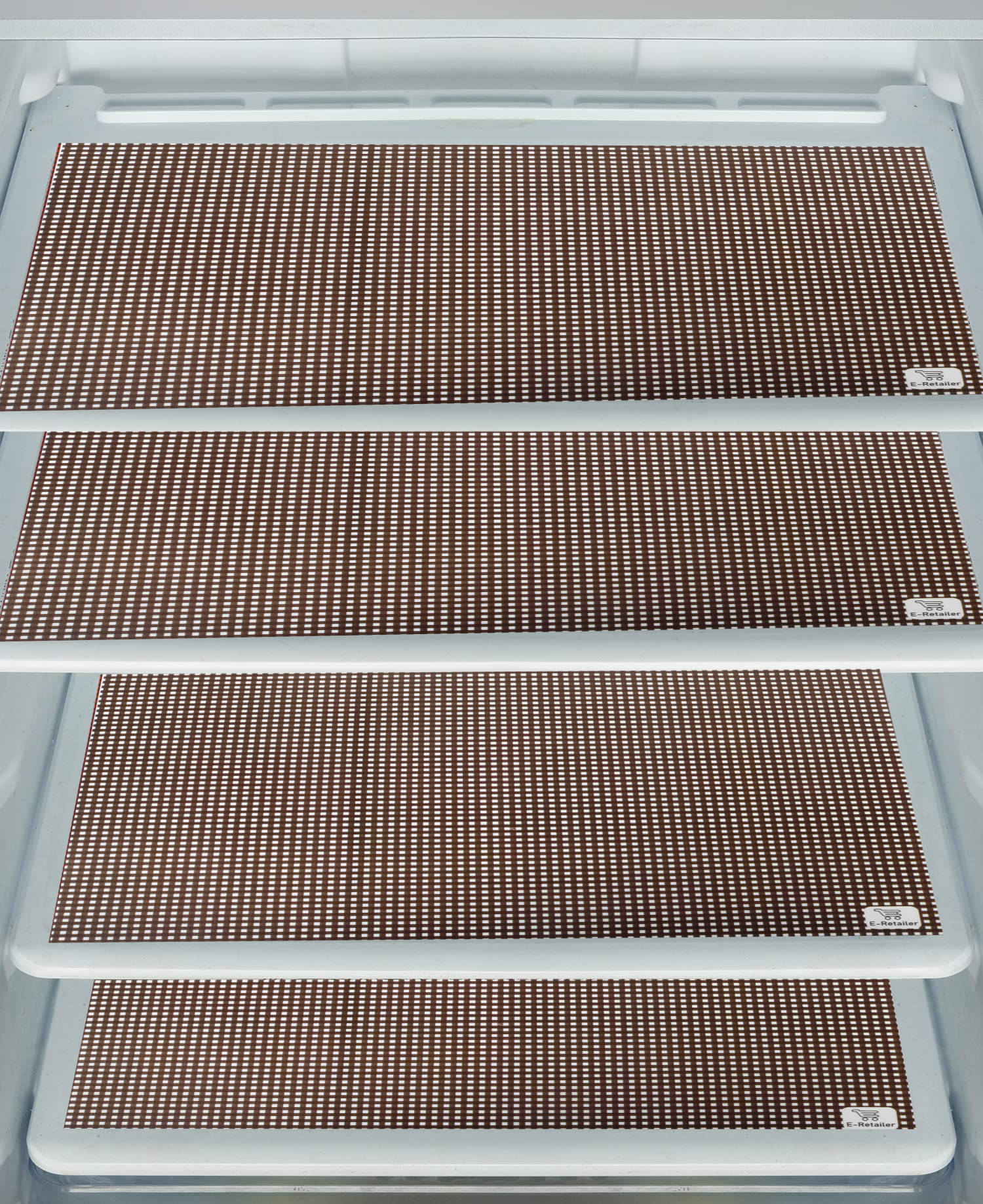     			E-Retailer Set of 4 PVC Brown Fridge Mats