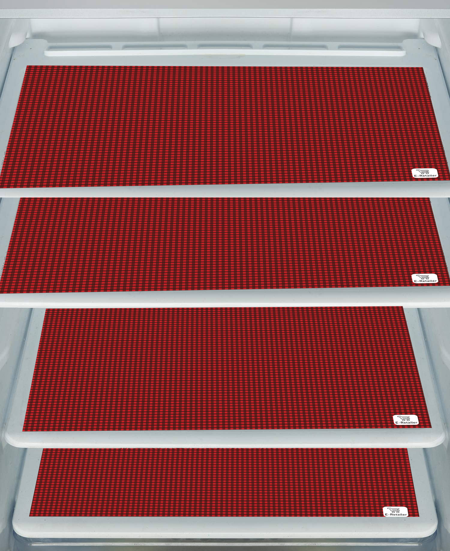 E-Retailer Set of 4 PVC Red Fridge Mats