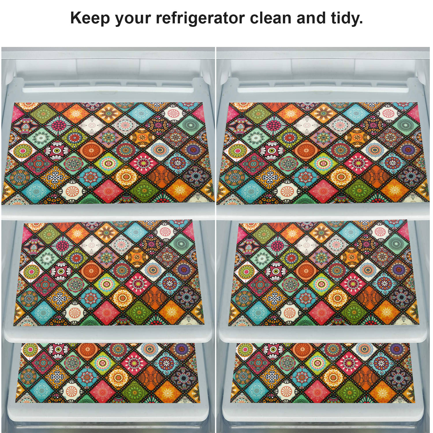     			E-Retailer Set of 6 PVC Multi Fridge Mats