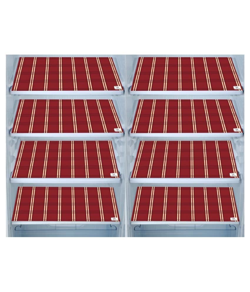 E-Retailer Set of 8 PVC Red Fridge Mats