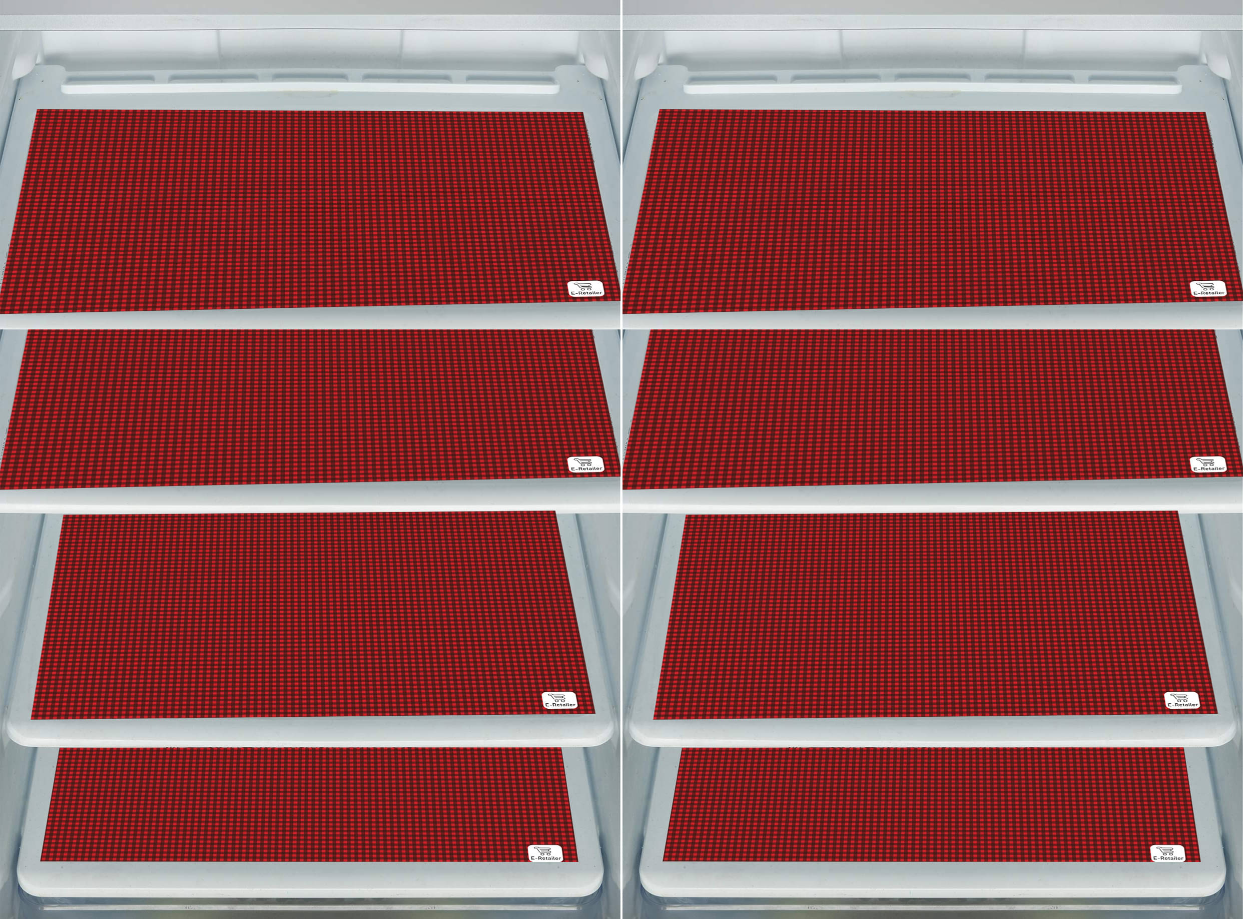 E-Retailer Set of 8 PVC Red Fridge Mats E-Retailer Set of 8 PVC Red Fridge Mats