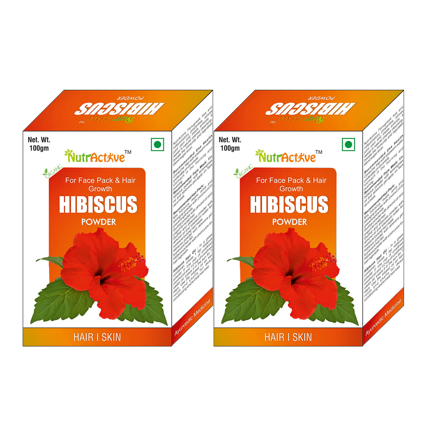 Nutractive Organic Hibiscus Flower Powder 100 Gm Pack of 2