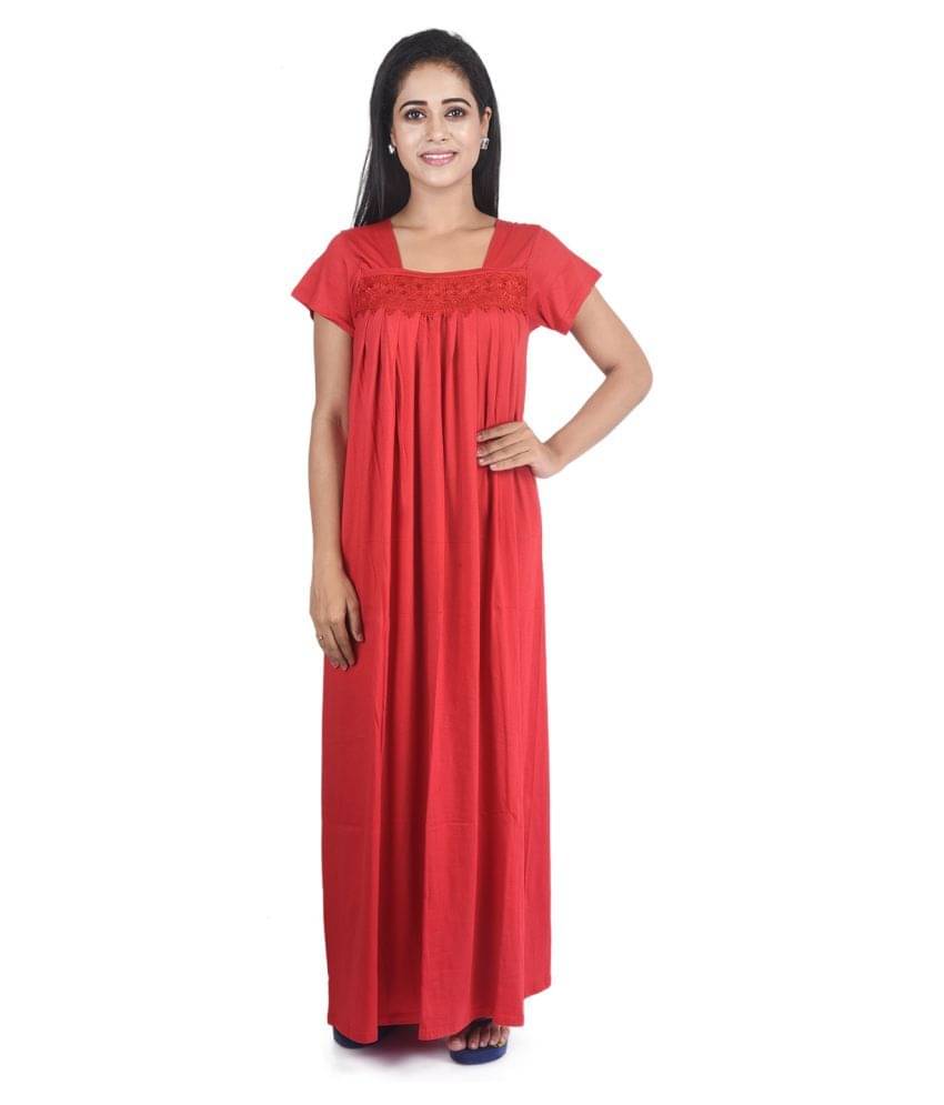    			PIYALI'S CREATION WOMEN'S Hosiery Nighty & Night Gowns - Red