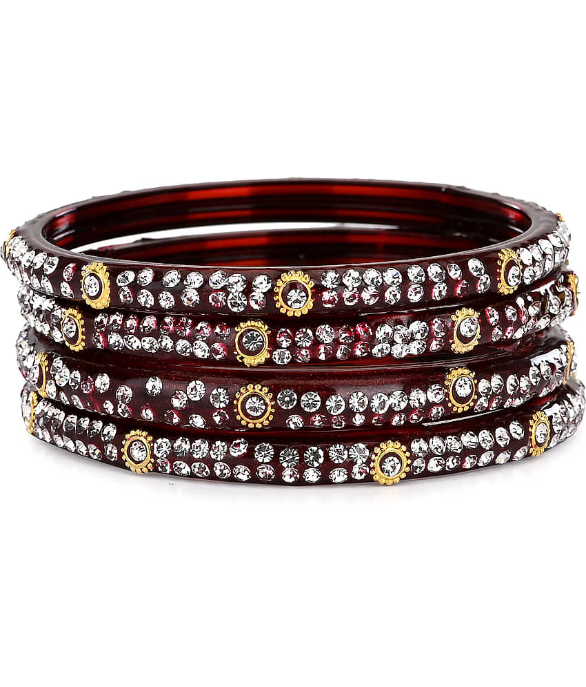 Designer Bridal Glass Bangle/ Kada Set For Party, Marriage, And Function, Ornamented, Colorful - Bangles & Bracelets | Buy online on ZillyBuy